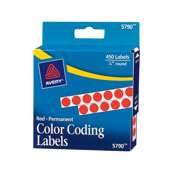 Avery Color Label Dots Red 5790